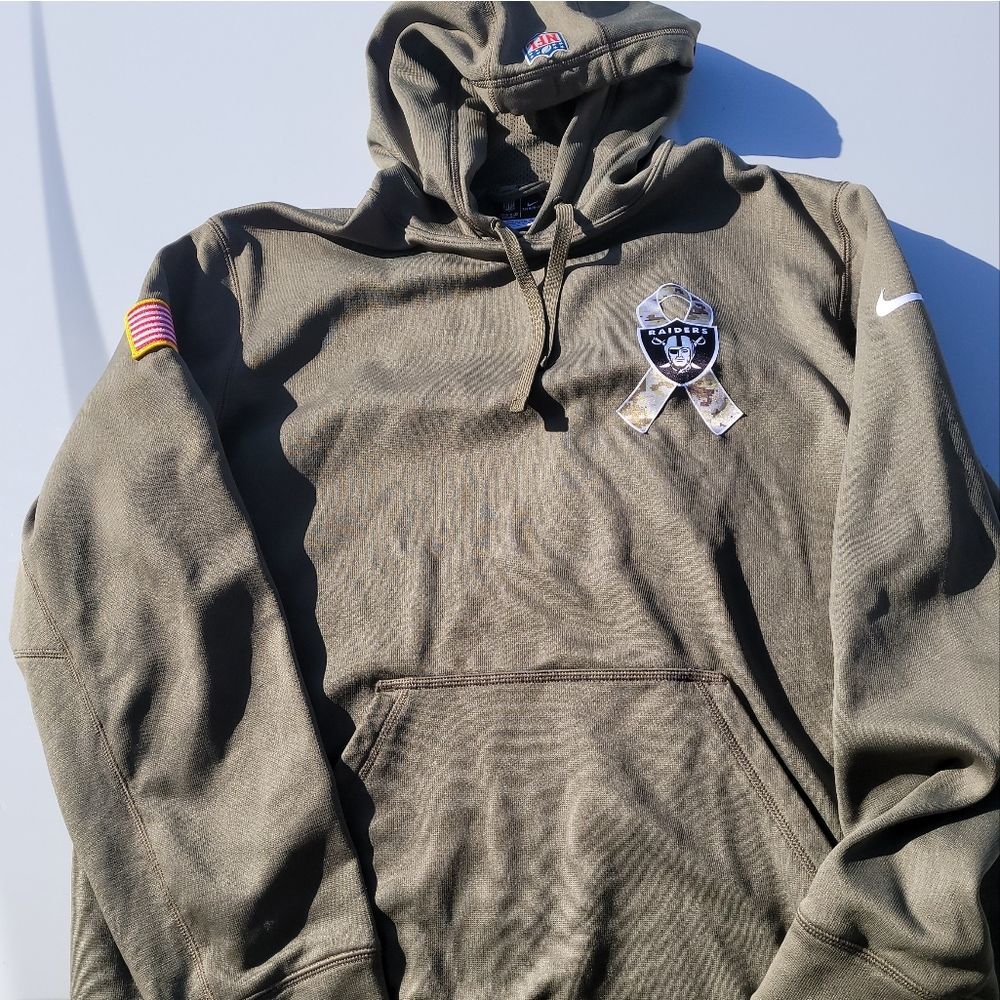 Original Oakland Raiders Salute to Service 2014 Nike Hoodie Rare